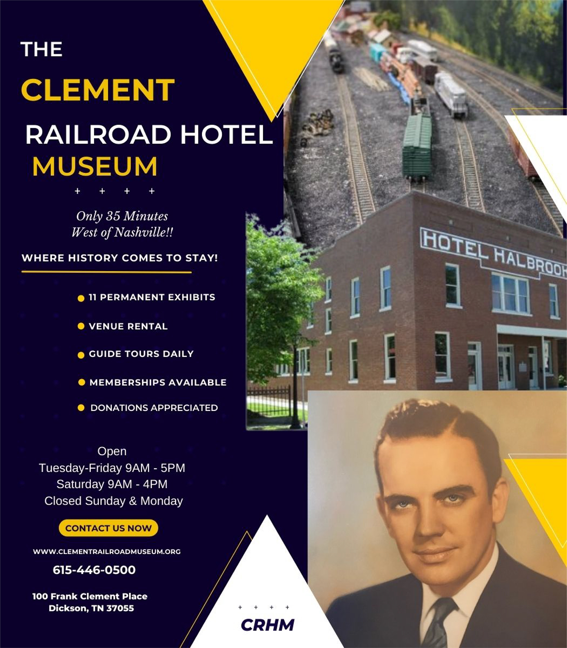 the clement railroad museum ad