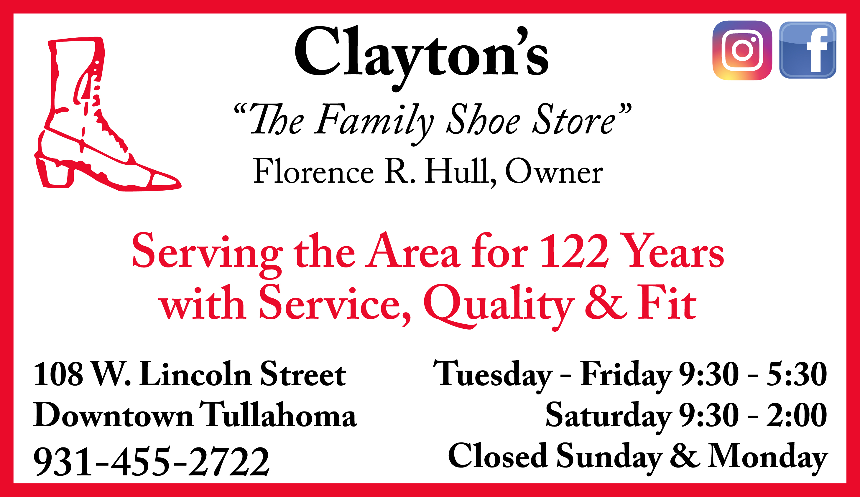 Clayton's Shoes ad