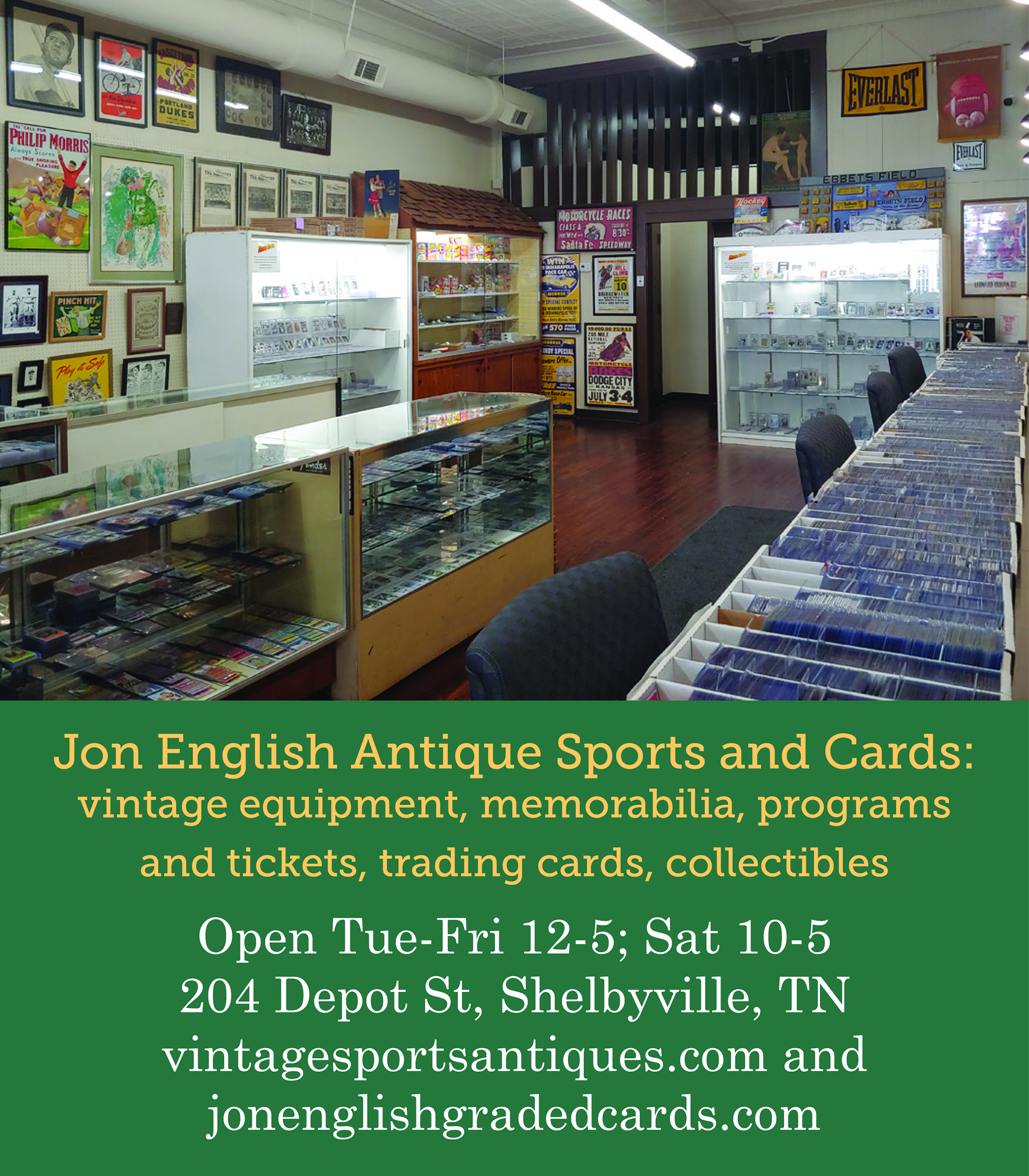 Jon english Antique Sports & Cards ad